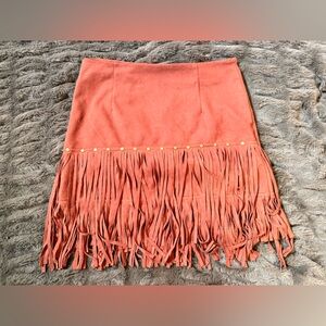 Fringed Coral Skirt